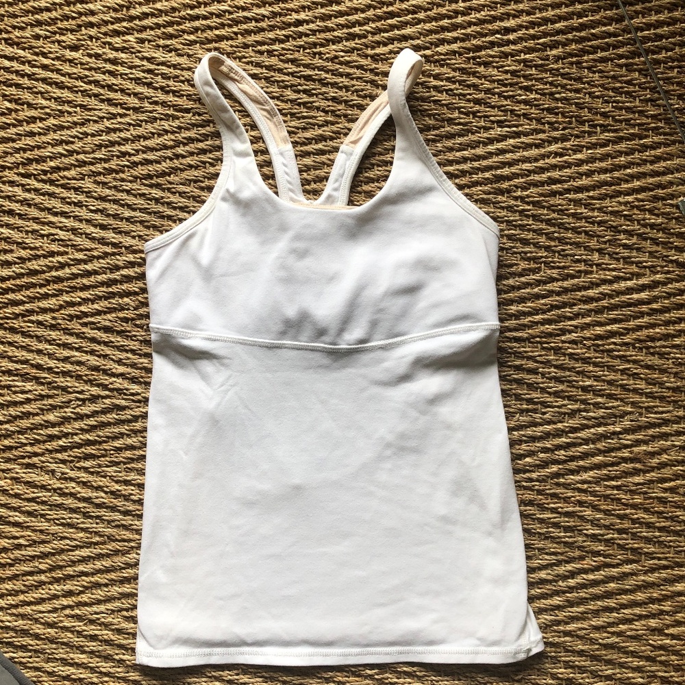 Lululemon white tennis tank/racerback top, xs/4